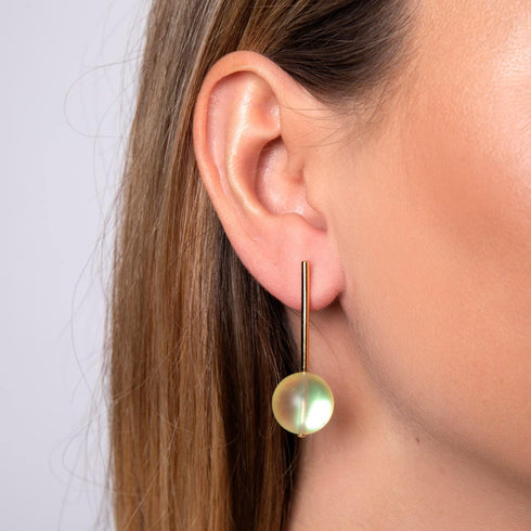 Canari | Or Vermeil .925 | Pendants d'oreilles en verre de sirène